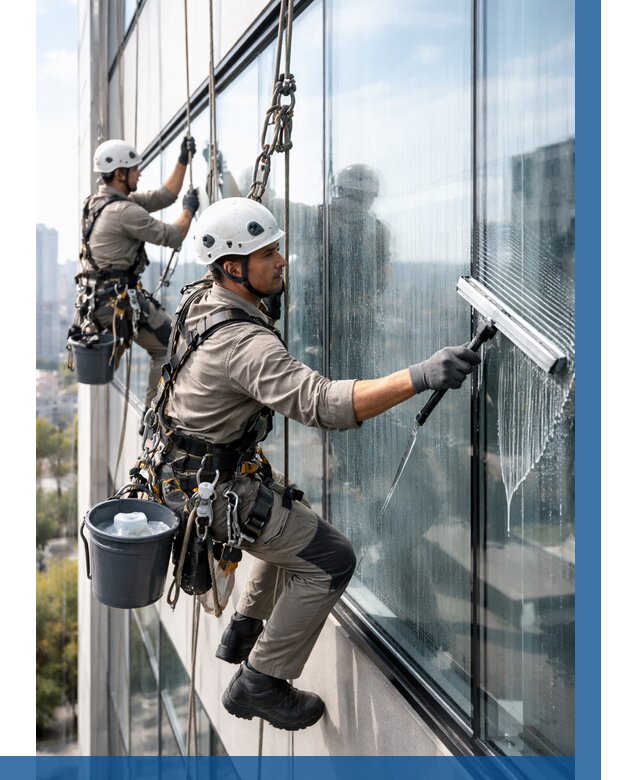 Мойка окон альпинистами в Коврове от 4604 р. | ВЫСОТНИК-Квр