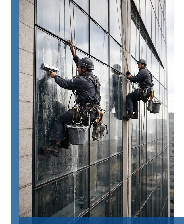 Профессиональная мойка стеклянных фасадов зданий в Коврове