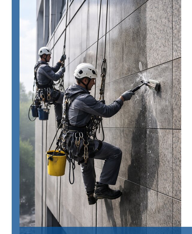 Профессиональная мойка фасада из керамогранита в Коврове