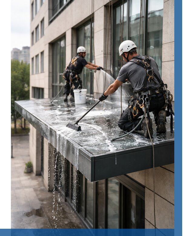 Мойка козырьков и навесов в Коврове от 3581 р. | ВЫСОТНИК-Квр