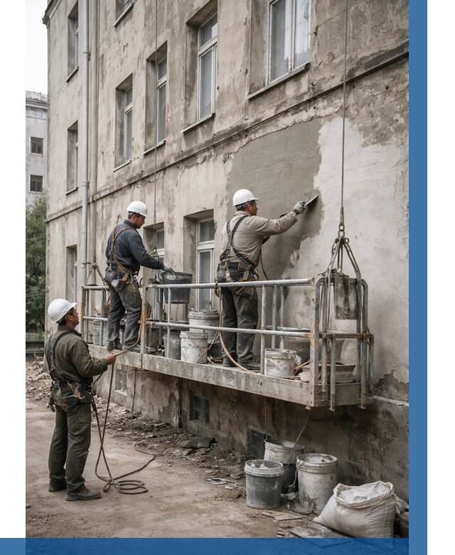 Капитальный ремонт фасада в Коврове от 4297 р. | ВЫСОТНИК-Квр