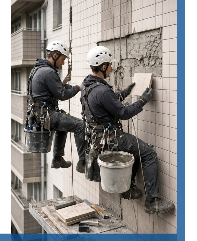 Ремонт облицовки фасада плиткой в Коврове от 1842 р. | ВЫСОТНИК-Квр