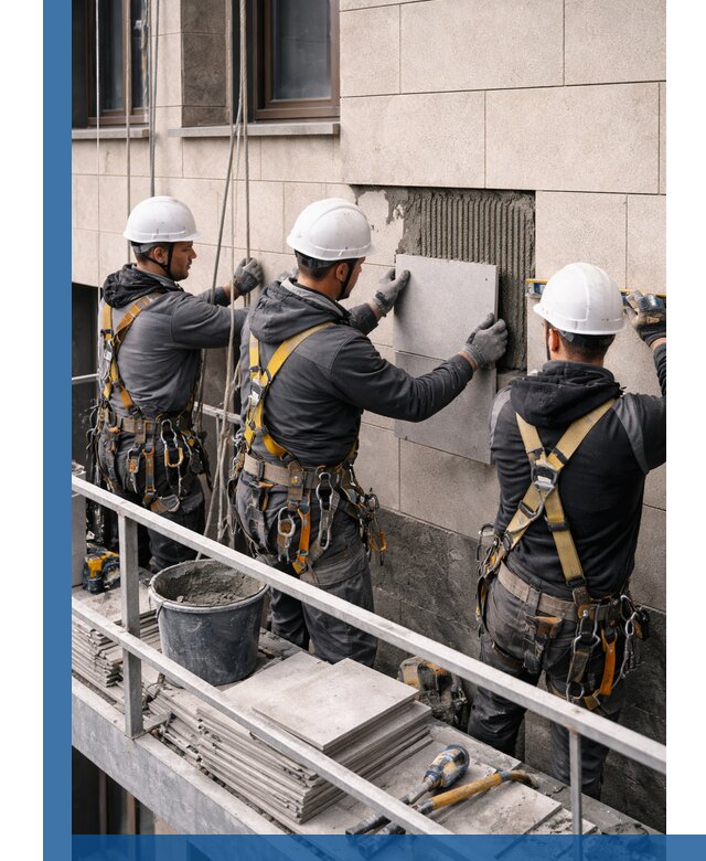 Ремонт облицовки фасада плиткой в Коврове с гарантией