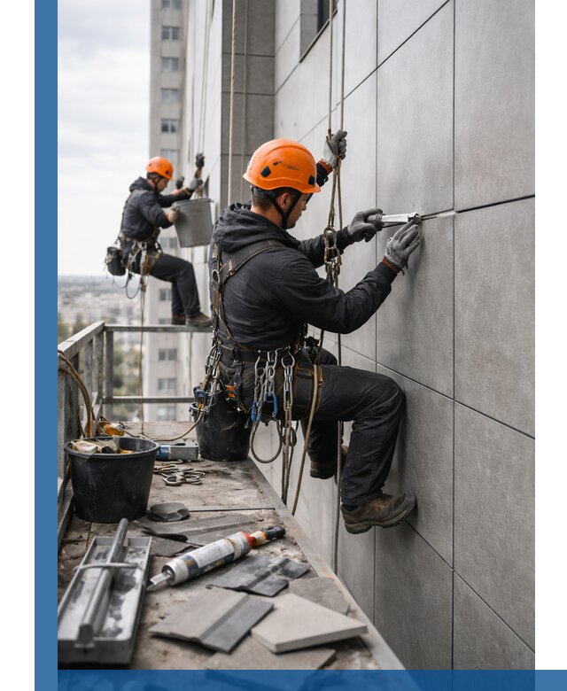 Профессиональный ремонт фасада из керамогранита в Коврове