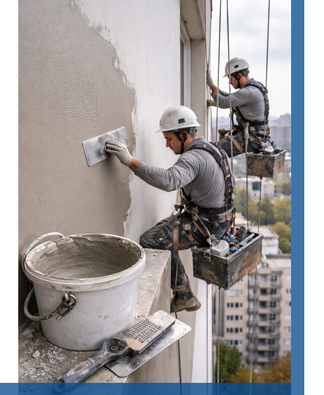 Шпаклевка фасада на высоте в Коврове от 716 р. | ВЫСОТНИК-Квр