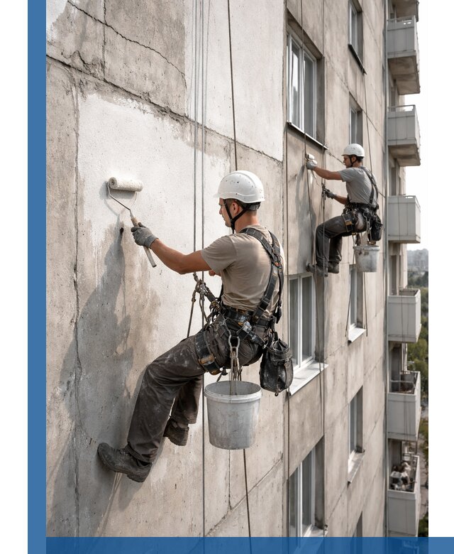 Покраска бетонного фасада в Коврове для жилых и промышленных объектов