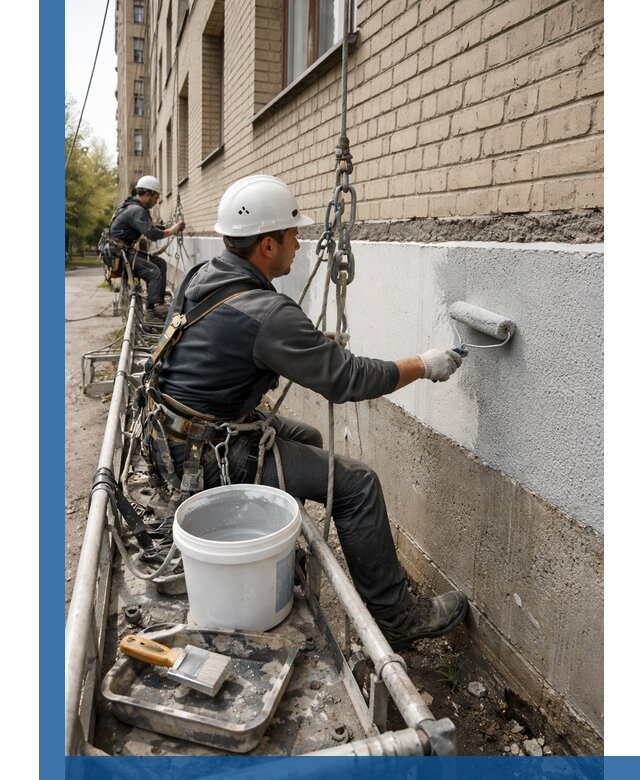 Окраска цоколя здания в Коврове профессионально и надежно