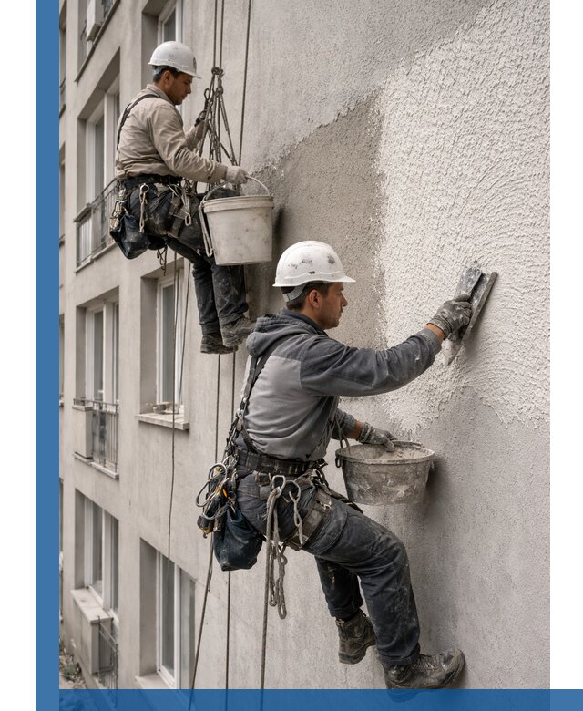 Нанесение декоративной штукатурки короед на фасад в Коврове