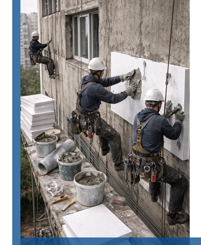 Утепление фасада пенополистиролом в Коврове под ключ