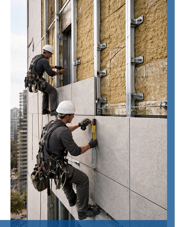 Монтаж вентилируемого фасада в Коврове от 3581 р. | ВЫСОТНИК-Квр