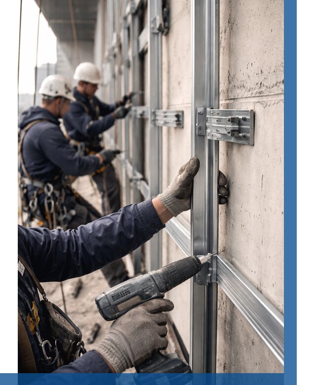 Монтаж подсистемы вентфасада в Коврове от 870 р. | ВЫСОТНИК-Квр