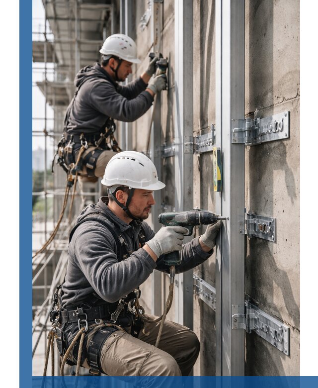 Монтаж и крепление подсистемы вентфасада в Коврове