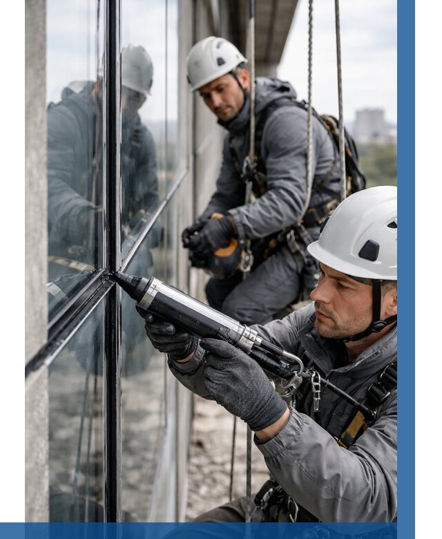 Герметизация витражных швов в Коврове от 665 р. | ВЫСОТНИК-Квр