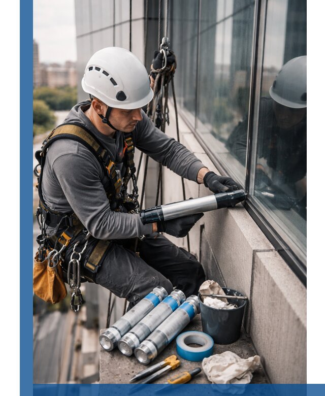 Герметизация стыков витража в Коврове для герметичных фасадов