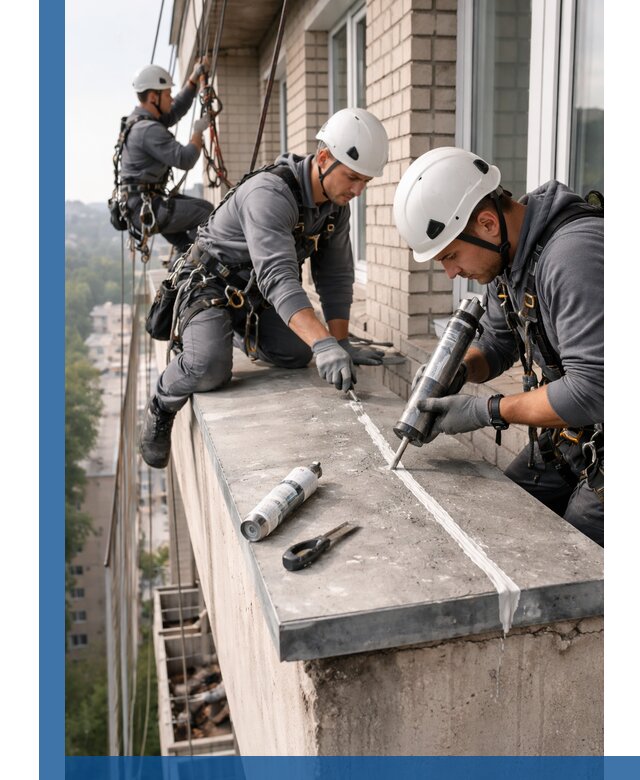 Герметизация балконного козырька в Коврове профессионально