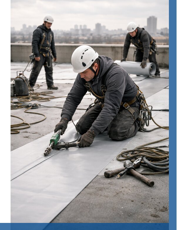 Ремонт мембранной кровли в Коврове от 1842 р./м2 | ВЫСОТНИК-Квр