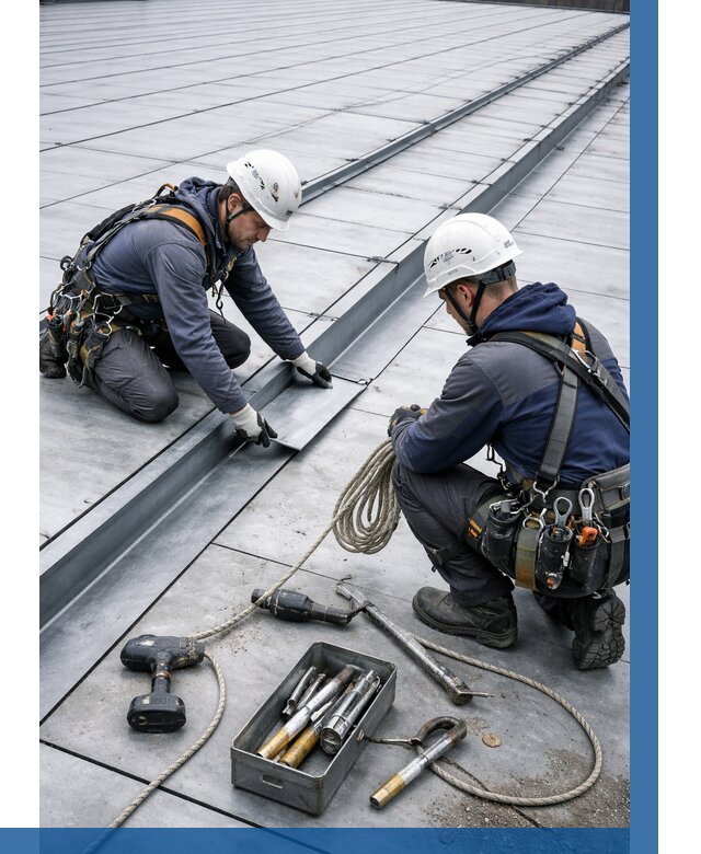 Ремонт фальцевой кровли в Коврове от 716 р. | ВЫСОТНИК-Квр