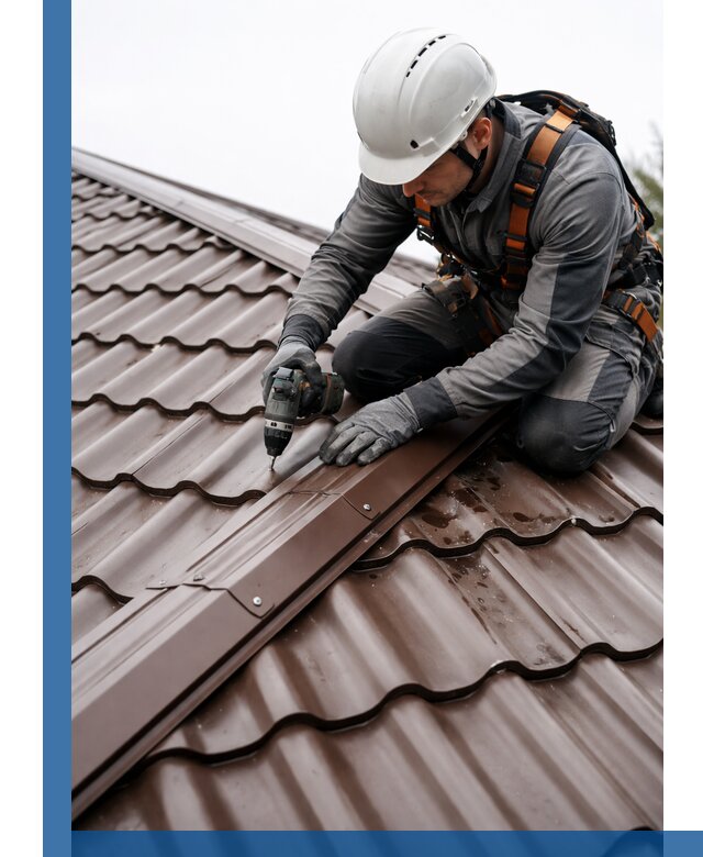 Ремонт металлочерепицы на крыше в Коврове профессионально