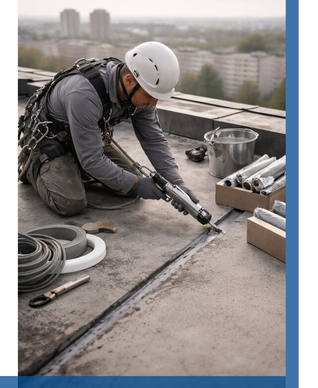 Герметизация швов кровли в Коврове от 460 р./м2 | ВЫСОТНИК-Квр