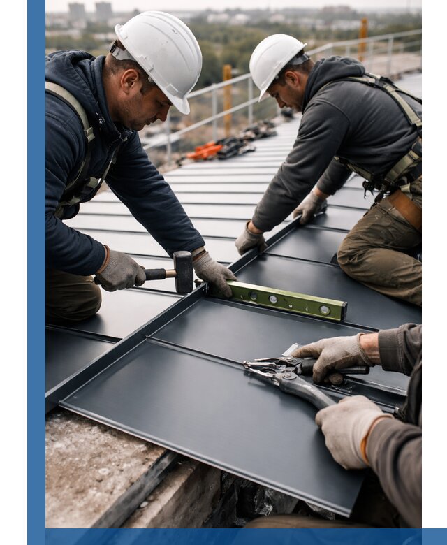 Монтаж фальцевой кровли в Коврове для промышленных зданий