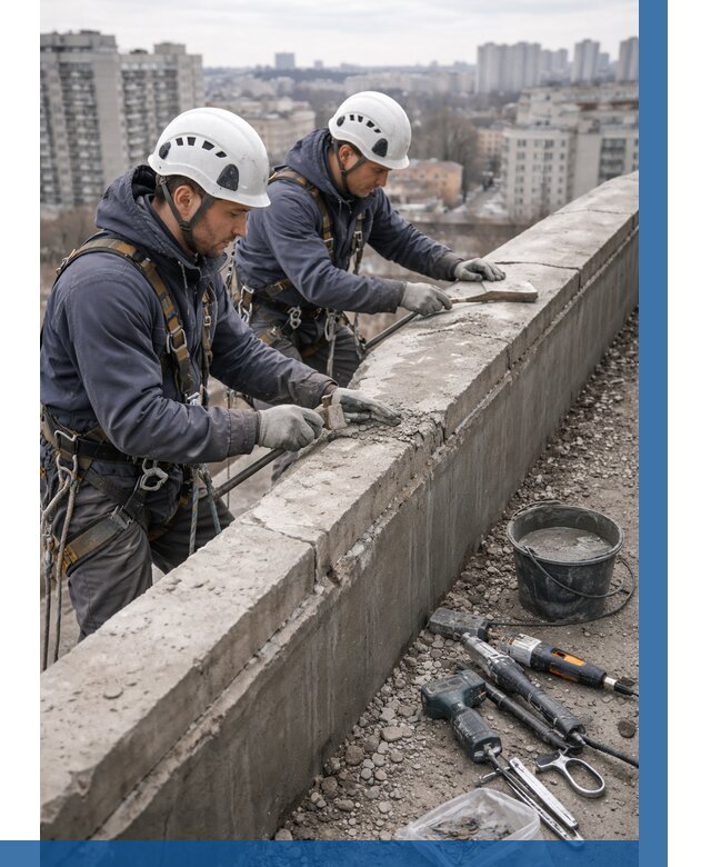 Ремонт парапета на кровле в Коврове от 1535 р. | ВЫСОТНИК-Квр