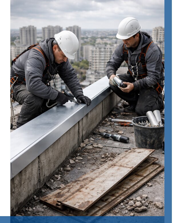 Замена парапетных крышек под ключ в Коврове от 1228 р. | ВЫСОТНИК-Квр