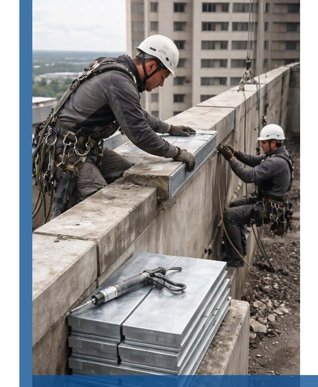 Замена парапетных крышек и установка новых в Коврове