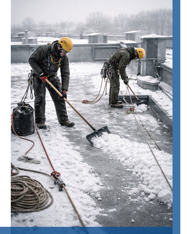 Очистка крыши от снега в Коврове от 7674 р. | ВЫСОТНИК-Квр