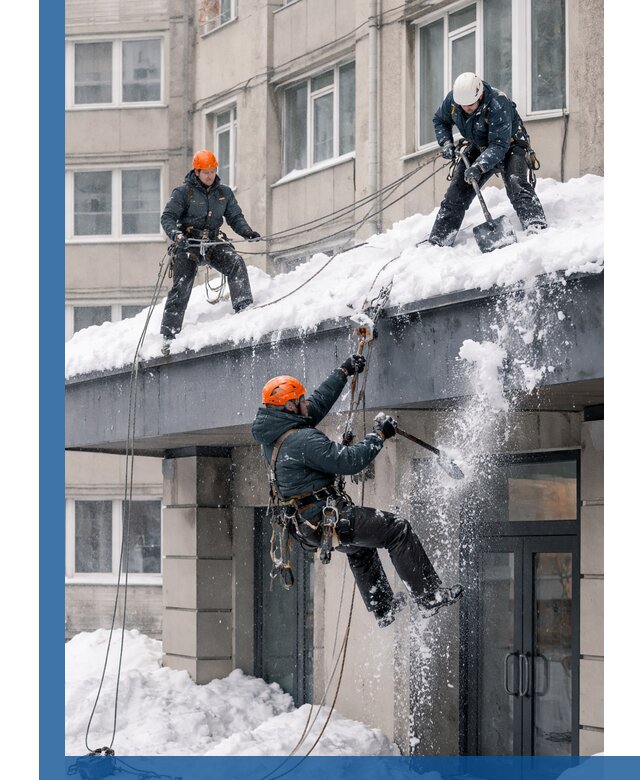 Безопасная очистка навесов от снега в Коврове круглогодично