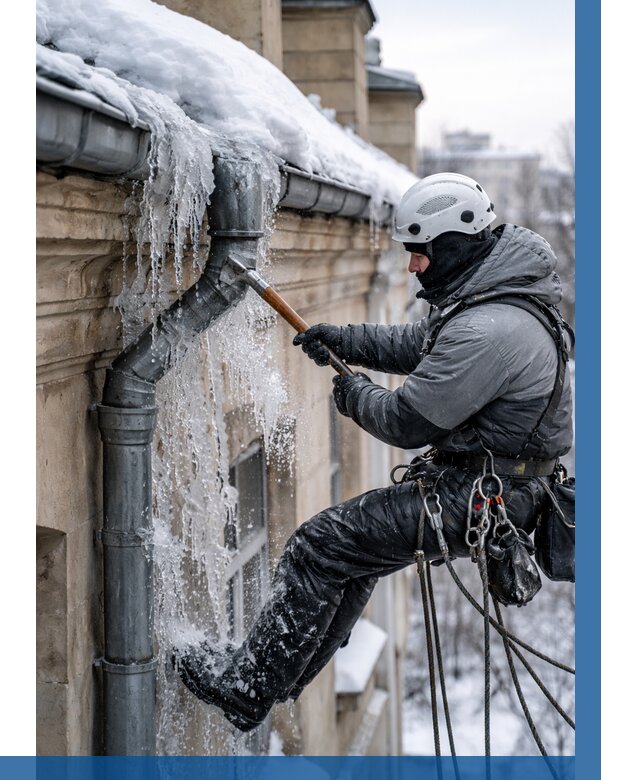 Очистка водостоков от льда в Коврове от 3581 р. | ВЫСОТНИК-Квр