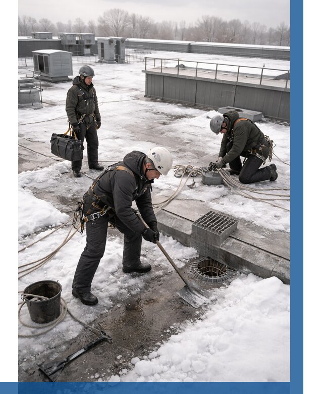 Абонентское обслуживание кровли зимой в Коврове от 8186 р. | ВЫСОТНИК-Квр