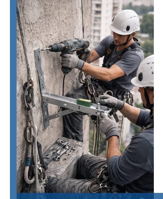 Установка кронштейнов кондиционера и крепежа в Коврове