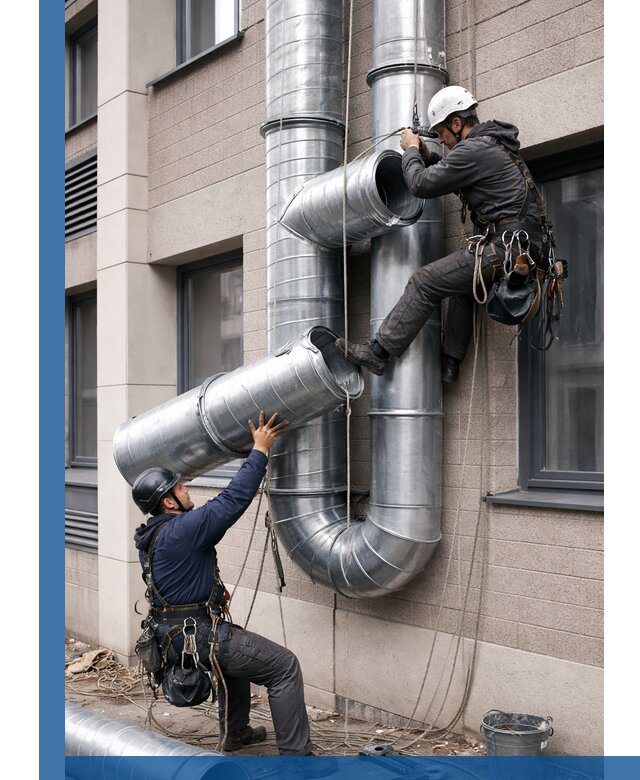 Монтаж фасадных воздуховодов в Коврове с герметизацией и крепежом