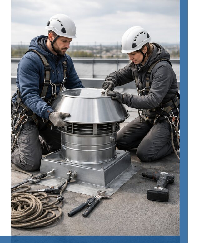 Установка дефлекторов на кровле в Коврове от 4604 р. | ВЫСОТНИК-Квр