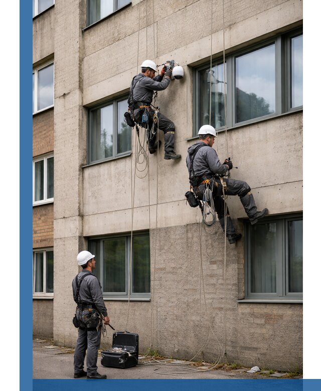Монтаж фасадных камер видеонаблюдения в Коврове под ключ