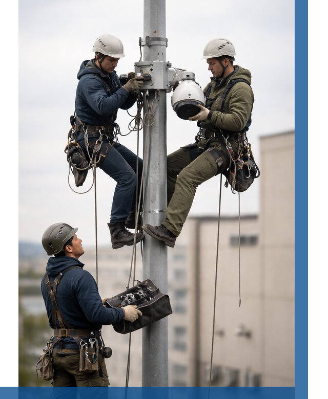 Установка видеокамер на мачте в Коврове от 8697 р. | ВЫСОТНИК-Квр