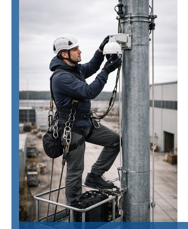 Профессиональная установка видеокамер на мачте в Коврове