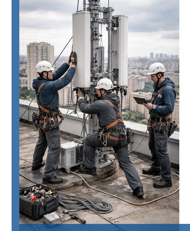 Монтаж антенн связи на крыше в Коврове с вводом в эксплуатацию