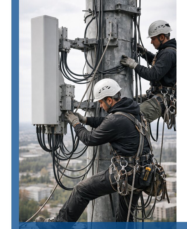 Монтаж оборудования связи на мачте в Коврове с пусконаладкой