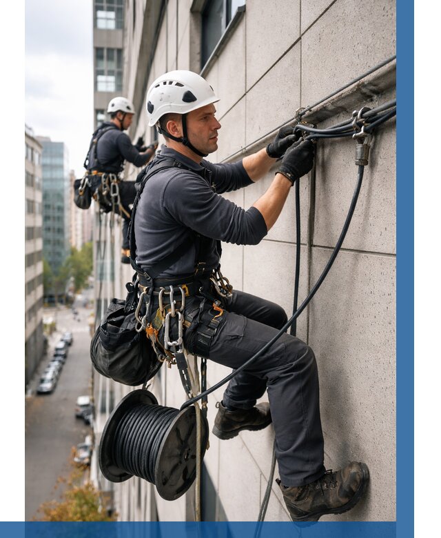 Прокладка кабеля по фасаду в Коврове от 358 р. | ВЫСОТНИК-Квр