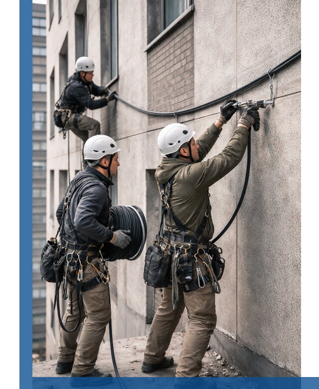 Прокладка кабеля по фасаду в Коврове, профессиональный монтаж