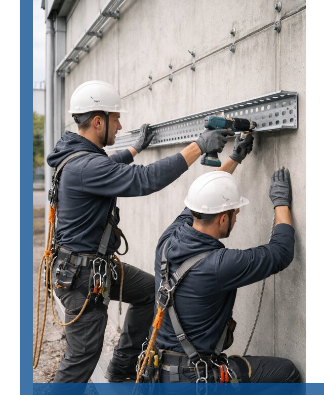 Монтаж кабельных лотков на фасаде зданий в Коврове с гарантией