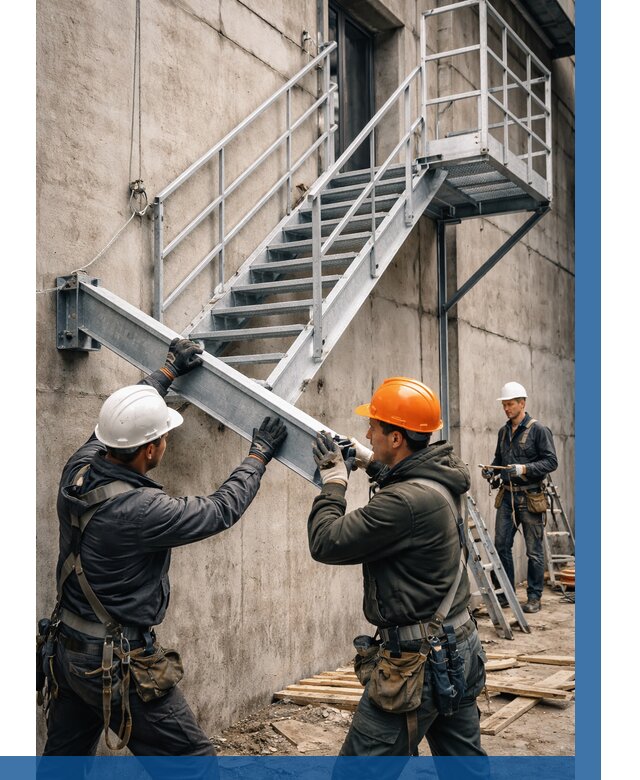 Монтаж металлических лестниц в Коврове от 15348 р. | ВЫСОТНИК-Квр