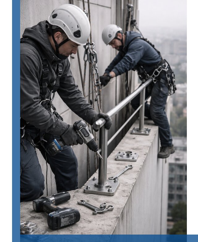 Монтаж перил на высоте в Коврове для жилых и промобъектов