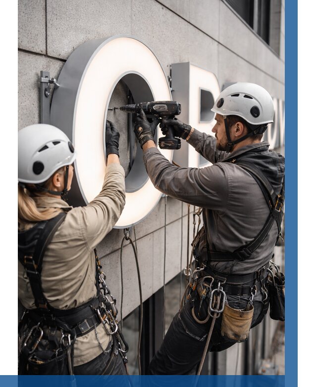 Монтаж световых букв в Коврове от 3070 р. под ключ ВЫСОТНИК-Квр