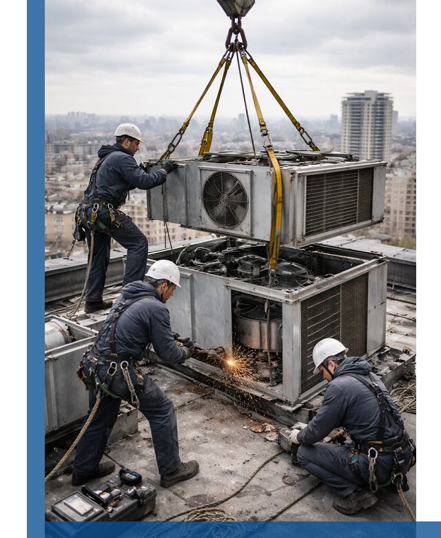 Демонтаж крышной установки в Коврове любой сложности