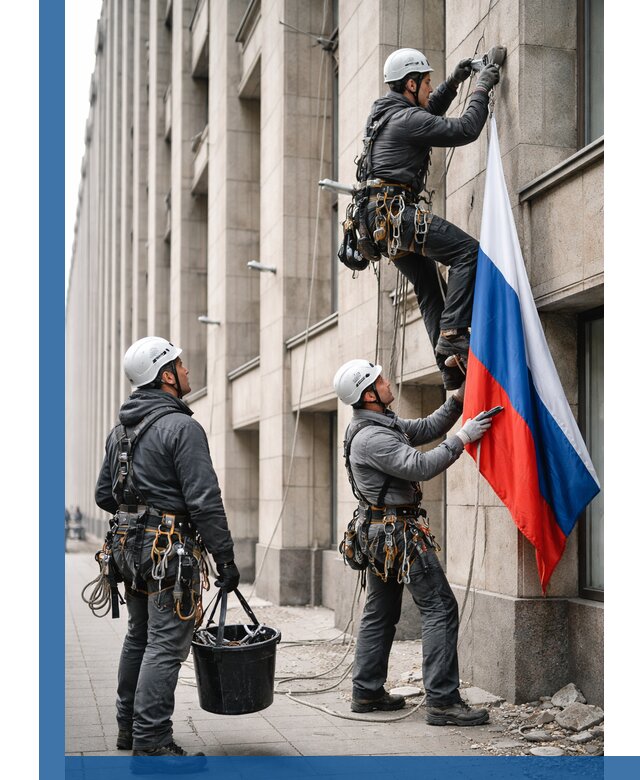 Профессиональная установка флагов на фасаде в Коврове