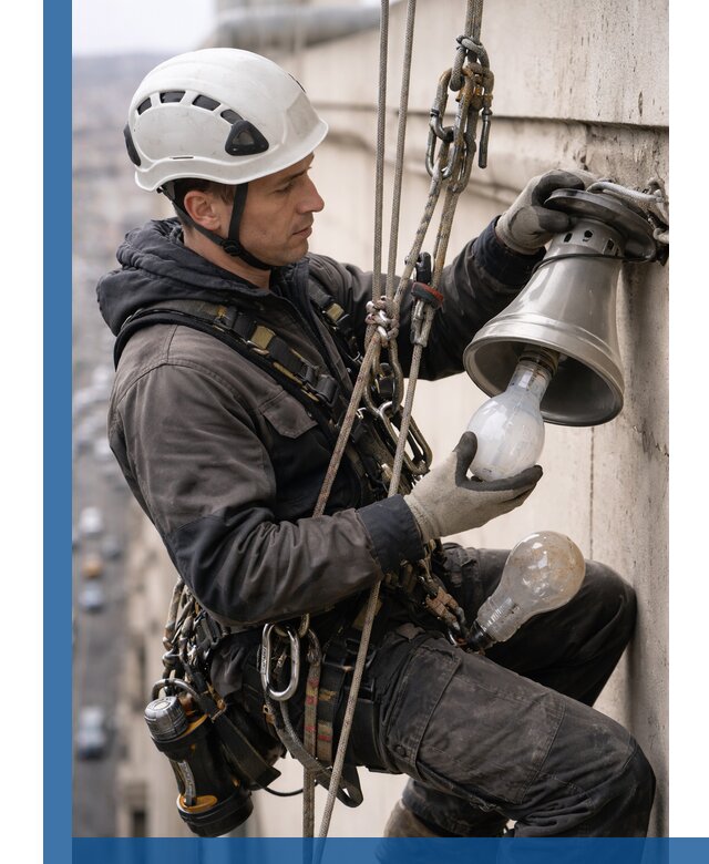 Замена ламп на высоте в Коврове профессионально и быстро