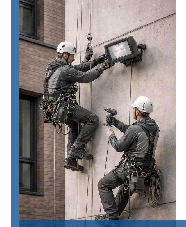 Профессиональный монтаж фасадных прожекторов в Коврове под ключ