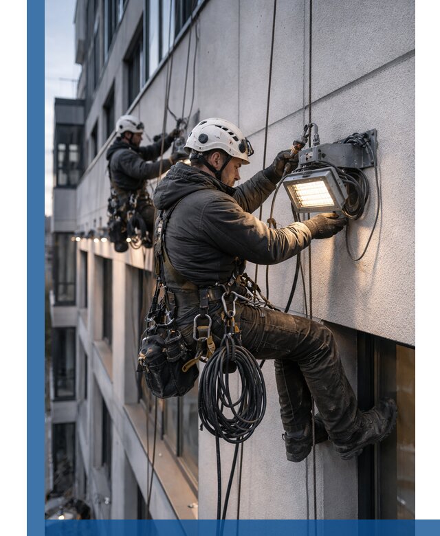 Монтаж фасадного освещения в Коврове установка и подключение